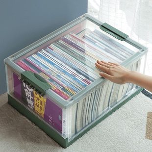带滚轮的书箱 箱体透明可视 定制色炫彩书箱